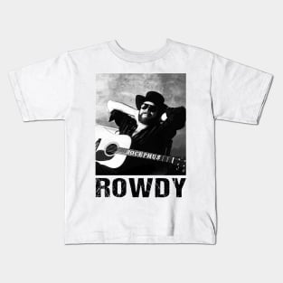 Hank jr singer rowdy art Kids T-Shirt